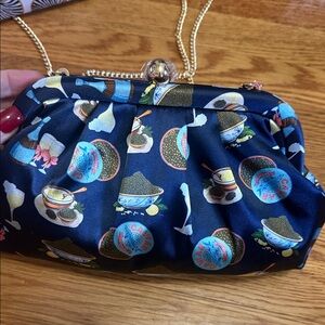 Alessia, caviar and champagne clutch or shoulder bag new with tags